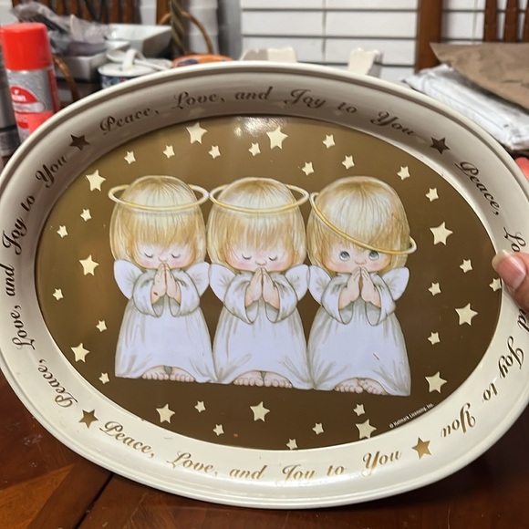 Peace Love and Joy to You” ~ Four Angels Coffee Mugs w/Tray ~ Houston Harvest - Picture 5 of 5